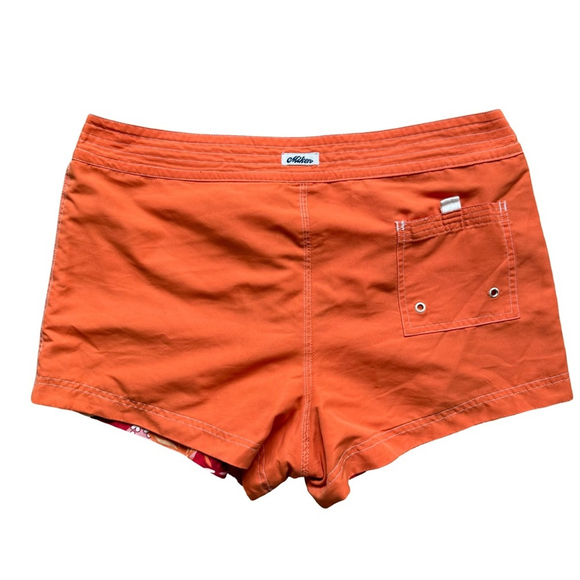 Miken Vintage Y2K Orange Board Shorts Size L Beach Resort Retro Tropical Summer - Picture 2 of 10